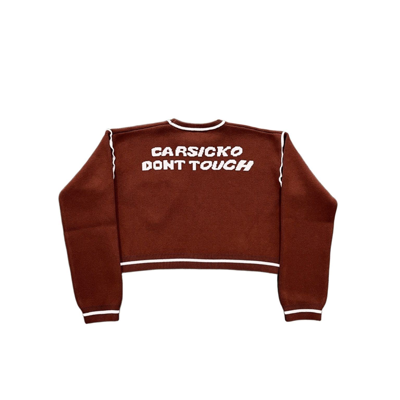 Carsicko Dont Touch Knit Brown Sweater Carsicko Dont Touch Knit Brown Sweater